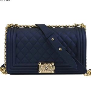 Blueberry Navy color pvc jelly handbag